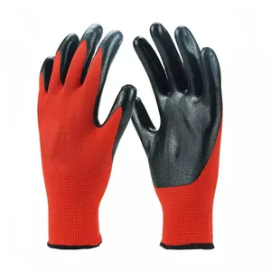Best 13G Polyester Liner Nitrile Palm Coated Safety Gloves for Working thumbnail-1