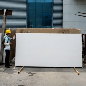 Code：Pure White，Calacatta Artificial Stone Quartz Slab Kitchen Countertops thumbnail-3