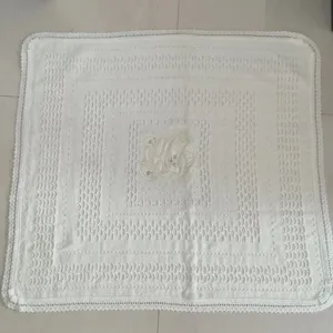Factory Cheap Wholesale Knitted Baby Shawl and Blanket With Cap Set thumbnail-2