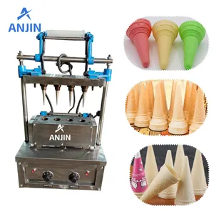 Semi-Automatic Torch Wafer Cone Making Machine Ice Cream Wafer Cup Making Machine (AJ-WH4) thumbnail-1