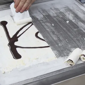 Commercial Fried Ice Cream Roll Machine With Single Square Pan and Double Pan Nine Barrels thumbnail-1