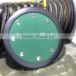 52 Inch Round Poker Table With Iron Legs and Steel Cup Holders thumbnail-2