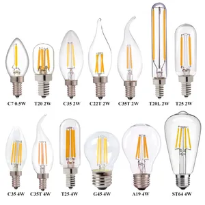 2W 4W Amber Clear Glass LED Filament Light Bulb T45 LED Bulb thumbnail-3
