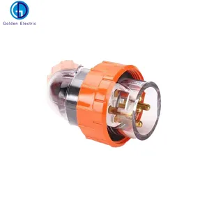 Orange Angled AU Standard Industrial Waterproof Plug, Heavy Duty 90 Degree Elbow Electrical Plug Connector thumbnail-4