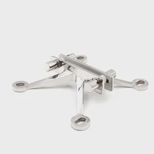 316 Stainless Steel Glass Spider Fitting 4 Way Arm Mirror Finish High Loading Capacity for Glass Curtain Wall thumbnail-2