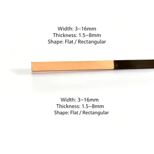 Custom Shaped Flat Enameled Solid Pure Copper Wire 600V Rated IP67 -55~250 for Inductor & Motor Coil Winding thumbnail-3