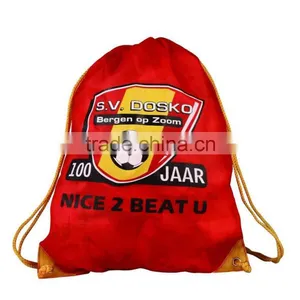 Hot Selling Custom Promotion Nylon Polyester Drawstring Sackpack Bag thumbnail-1
