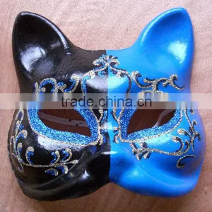 Half Blue Half Black Party Man Masks thumbnail-1