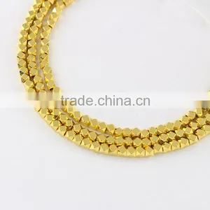 JS1222 Tiny Mini 3mm Gold Metal Faceted Cube Nugget Beads,3mm Square Cube Spacer Beads Quality Choice thumbnail-3
