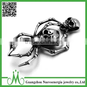 316L Stainless Steel Cremation Jewelry Double Skull Necklace Cremation Skull Pendant Supplier's Choice thumbnail-1