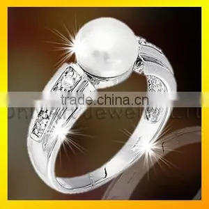 Black Pearl Rings 925 Stereling Sliver Jewelry Rings for Women Wedding Rings thumbnail-2