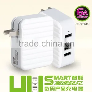 GOLF Original GF-DC56401 4USB 6A Output Fast Charging Smart Travel Charger thumbnail-1