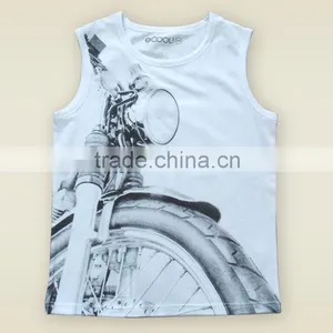 China Supplier Boys Sleeveless Motorcycle Design Fashion Boys Kid Clothing Summer 100% Cotton t -shirt Wholesale Kid Clothing thumbnail-1