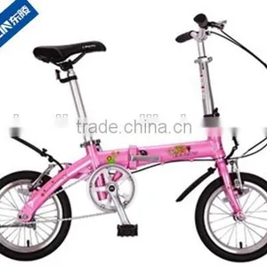 Beautiful Hi-ten Steel Single Speed 16 Inch Folding Bicycle for Girl thumbnail-1