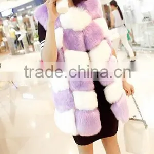 QYQX-001 Europea Fashion Ladies Fox Fur Vest thumbnail-3