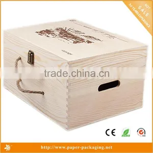 Wholesale Custom New Product Packaging 6 Bottle Wooden Wine Packaging Box With Handle thumbnail-2