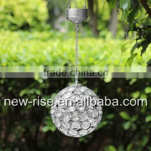 Color Changing Solar Hanging Crystal Ball Light thumbnail-1