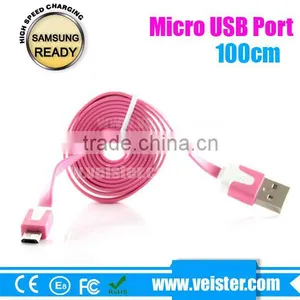 1M Colorful Noodle Usb Micro Cable for Blackberry thumbnail-5