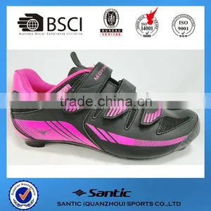 2016 OEM Road Cycling Shoes Route With 3 Straps Compatiable With Look SPD Pedal Black Fuxia thumbnail-1