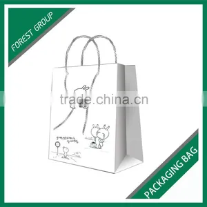 PLAIN WHITE PAPER BAGS FOR BOOKS PACKAGING WITH CUSTOM LOGO AND PRINTING thumbnail-4