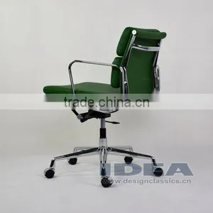 Replica EA217 Charles Soft Pad Desk Chair- Green Color Genuine Leather thumbnail-4