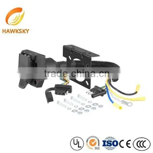 Plastic 4-Way Flat to 7-Way Round RV Blade and 4-Way Flat Adapter With Integrated Test Lamps thumbnail-1