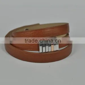 Leather Jewelry Hot Sale Steel Time Leather Bracelet Plain Leather Bracelet thumbnail-2