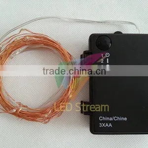 6M 60 Led 3AA Outdoor Battery Powered Timer LED Copper Wire String Fairy Light Lamp thumbnail-2
