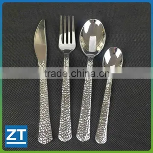 Disposable Plastic Silver Plated Flatware Set thumbnail-1