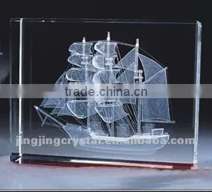 Etched Crystal Glass Cube/Crystal Gifts thumbnail-1