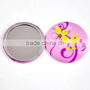 Promotional Gifts Round Pocket Mirror With Flower Design thumbnail-1