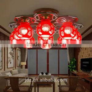 LED Morden Ceiling Light Beautiful Chandelier Jingdezhen Porcelain Light 9Head for Dining Bedroom Hotel Ceramic Lamp thumbnail-6