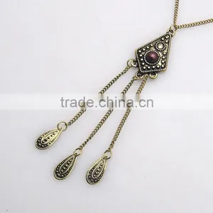 Retro Fashion Simple Waterdrop Tassel Necklace, Necklaces Jewelry thumbnail-2