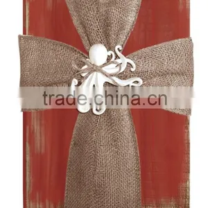 Burlap Cross Wood Sign thumbnail-2