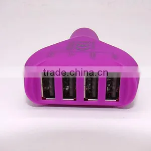 4.8A/6.8A Speed Fast Universal Portable Life 4usb Port Car Charger With Colorful thumbnail-3