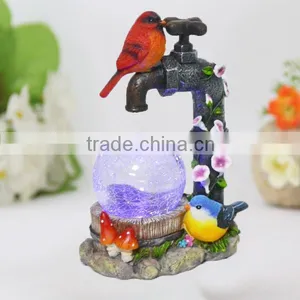 New Product Solar Resin Bird Glass Ball Lighting thumbnail-4