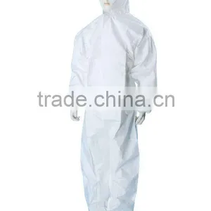 Disposable Protective Safety Coveralls With Zipper, Hood and Elastic Wrists and Ankles thumbnail-1