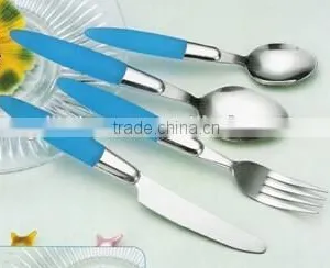 72 PCS Elegant Plastic Handle Stainless Steel Cutlery KX-P038 thumbnail-1