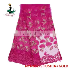 2016 Haniye High Quality Fashion Tulle Lace Fabric Embroidery French Net Lace/NYN52 thumbnail-4