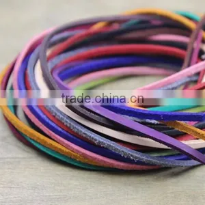 Wholesale Colorful 3mm Flat Real Leather Cord for Pet Collar Chain Bracelet Necklace Flat Leather Cord thumbnail-3