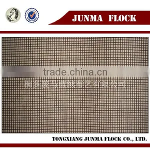 Coffee Small Checks Style Used Clothing Flocking Print Fabric thumbnail-1