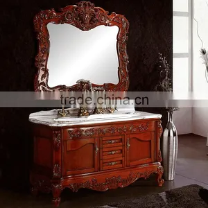WTS208FS Vintage Brown Finished Single Sink Bathroom Vanity Cabinets thumbnail-1