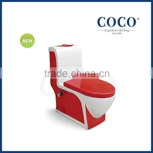 China Sanitary Ware Bathroom Ceramic Washdown One Piece Colored Toilet thumbnail-1