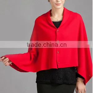 13STC5499 New Design Ladies Knit Hooded Poncho thumbnail-1