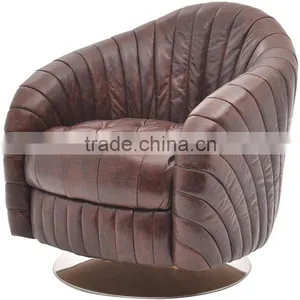 Vintage Leather Swivel Chair thumbnail-1