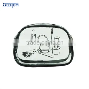 Clear Standup Pvc Makeup Bag , Custom Printed Pvc Cosmetic Case thumbnail-1