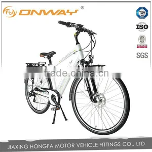 28 Inch 700C Man Electric Bicycle With Integrated Battery Outer 6 Spd Gear 8fun Center Motor thumbnail-1