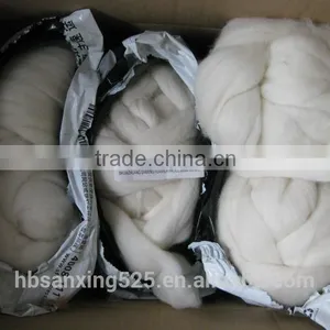 Chinese Wool Top 24MIC, 75MM, Natural White Color. thumbnail-1