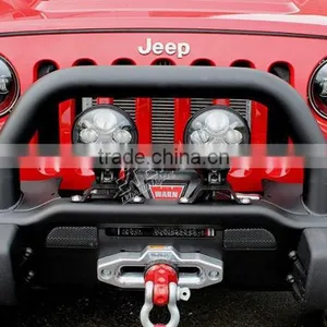 40W 7in Round 4WD Off-road Truck SUV Automotive Vehicles Sealed Dual Beam Led Headlight Lamp Dual Beam With H4 Plug Halo Ring thumbnail-5