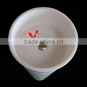 White Freestanding Marble Sink, Basin From Vietnam thumbnail-1